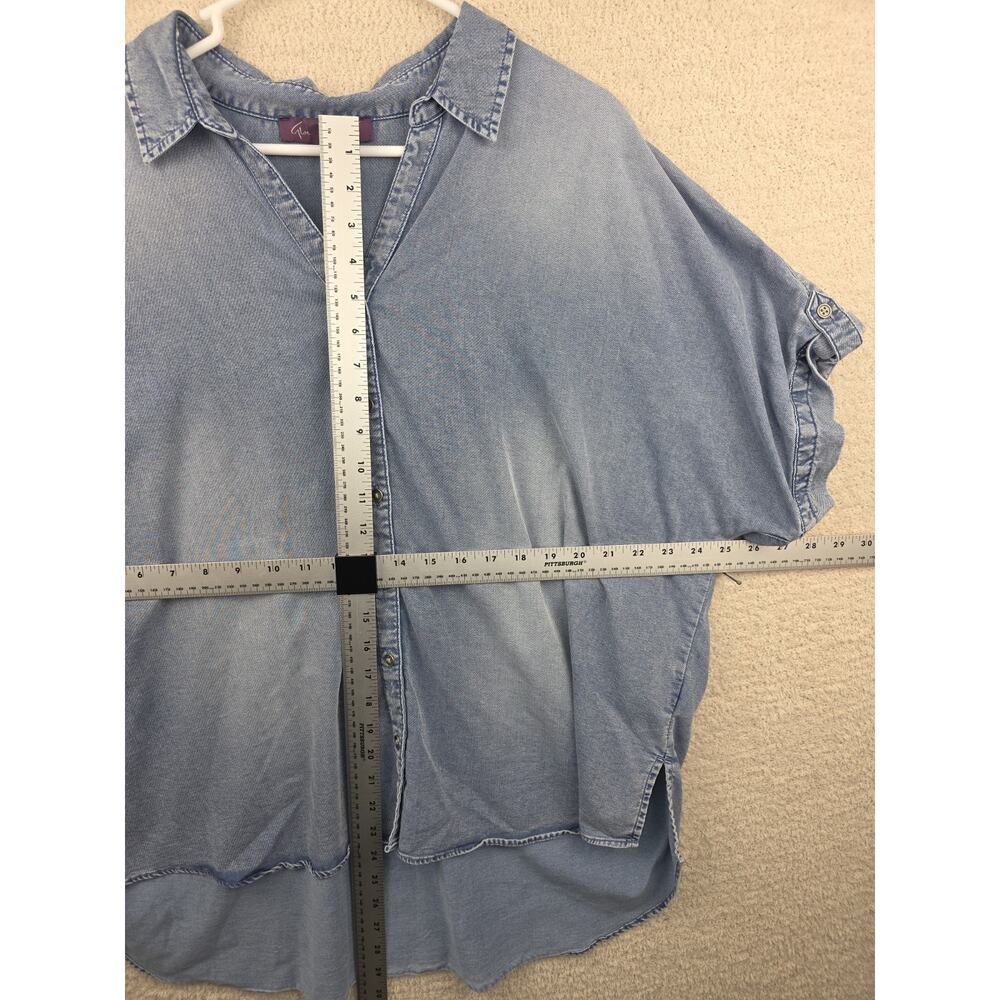 Gloria Vanderbilt Women's Denim Button Down Shirt Size 1X Classic Western Style - Picture 8 of 10